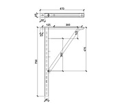 JEREMIAS Стеновая консоль тип 3 III L=750mm с подпоркой